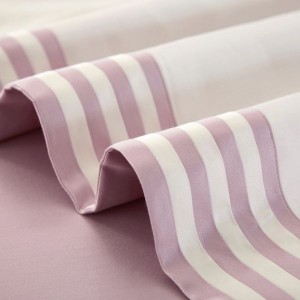 Light luxury home textile pink flat bed sheet super soft 120S Egyptian long staple cotton quilt cover bedding set