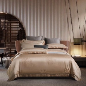High End Jacquard Duvet Quilt Cover Pink 400TC Lyocell Luxury Bed Sheets Bedding Set