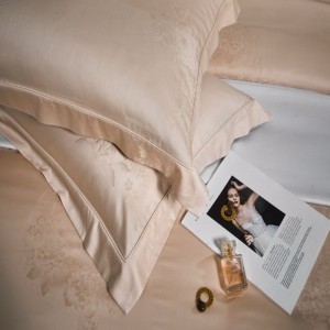 High End Jacquard Duvet Quilt Cover Pink 400TC Lyocell Luxury Bed Sheets Bedding Set