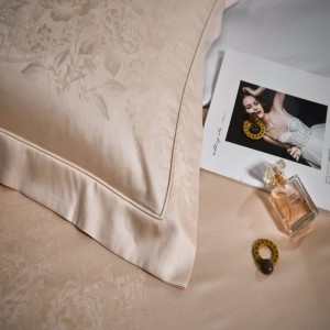 High End Jacquard Duvet Quilt Cover Pink 400TC Lyocell Luxury Bed Sheets Bedding Set