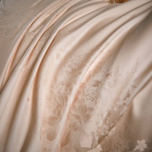 High End Jacquard Duvet Quilt Cover Pink 400TC Lyocell Luxury Bed Sheets Bedding Set