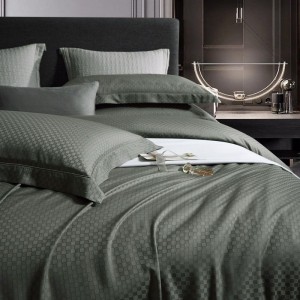Light Luxury Gray Home Textile Jacquard Duvet Cover Bed Sheets 80S Lyocell Bedding Set