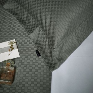 Light Luxury Gray Home Textile Jacquard Duvet Cover Bed Sheets 80S Lyocell Bedding Set