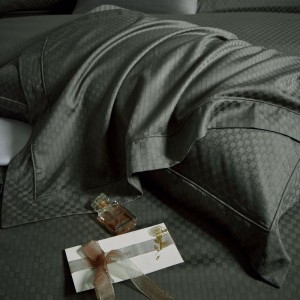 Light Luxury Gray Home Textile Jacquard Duvet Cover Bed Sheets 80S Lyocell Bedding Set