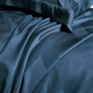 Blue Jacquard Quilt Duvet Comforter Bed Cover Bed Sheets 400TC Lyocell Bedding Set