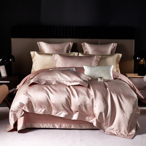 Modern style jacquard pillowcase double bedsheet exquisite pink cotton customizable 2/2.3m coverlets winter quilt cover kids’ bedding set