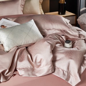 Modern style jacquard pillowcase double bedsheet exquisite pink cotton customizable 2/2.3m coverlets winter quilt cover kids’ bedding set