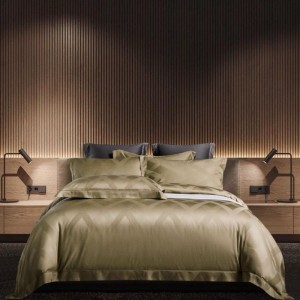 Gold Home Textile Jacquard Duvet Cover Bed Sheets Lyocell Luxury Custom Bedding Set