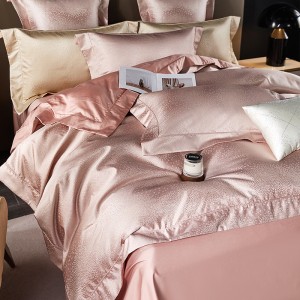 Modern style jacquard pillowcase double bedsheet exquisite pink cotton customizable 2/2.3m coverlets winter quilt cover kids’ bedding set