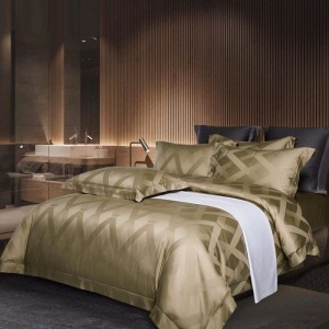 Gold Home Textile Jacquard Duvet Cover Bed Sheets Lyocell Luxury Custom Bedding Set