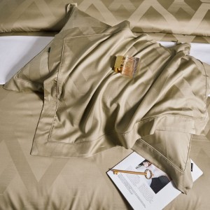Gold Home Textile Jacquard Duvet Cover Bed Sheets Lyocell Luxury Custom Bedding Set