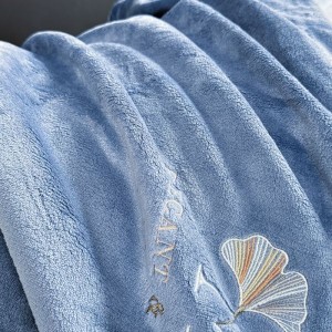 200g milk velvet embroidery comforter cover bed sheets blue home bedding set