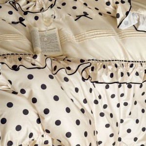 50S Long Staple Cotton Bed Sheets Digital Printing French Style Edge Duvet Comforter Cover Bedding Set