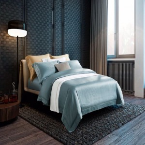 Luxury Blue Jacquard Duvet Cover Bed Linen Pillowcases Queen King Size 500tc Egyptian Cotton Long Staple Cotton Bedding Set