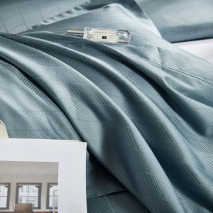 Luxury Blue Jacquard Duvet Cover Bed Linen Pillowcases Queen King Size 500tc Egyptian Cotton Long Staple Cotton Bedding Set