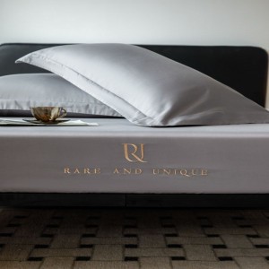 100s Australian cotton fitted sheet solid color gray bed linen ODM/OEM bed sheets bedding set