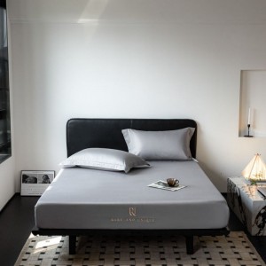 100s Australian cotton fitted sheet solid color gray bed linen ODM/OEM bed sheets bedding set