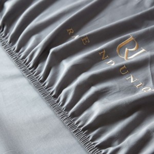 100s Australian cotton fitted sheet solid color gray bed linen ODM/OEM bed sheets bedding set