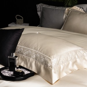 Hot selling 4-pieces home hotel textile grey jacquard pillowcases solid color bedsheets lyocell bedding set