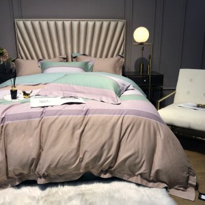 High Grade 300TC Cotton Stain Home textile Quit Cover Flat Bed Sheet Digital Printing Bedding Set