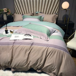 High Grade 300TC Cotton Stain Home textile Quit Cover Flat Bed Sheet Digital Printing Bedding Set