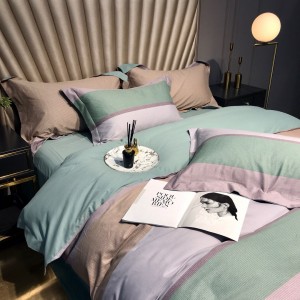 High Grade 300TC Cotton Stain Home textile Quit Cover Flat Bed Sheet Digital Printing Bedding Set