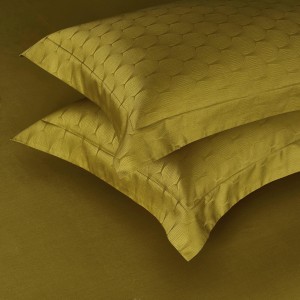 Wholesale 100% cotton high-end pillowcases yellow comforter set soft bed linen fitted sheets jacquard 2m/2.2m bedding set for adults