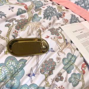 Pink 60S Cotton Duvet Cover Plant Floral Printing Bedding Set Bed Sheets