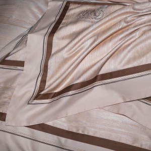 Luxury 100% cotton satin home hotel textile pink jacquard comforter cover with 2 high-end pillowcases coverlets bedding set manufacture