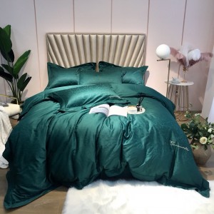 High End Custom Green 100S Egyptian Long Staple Cotton Embroidery Bedding Set