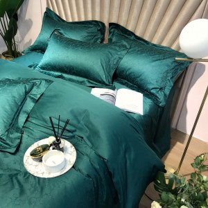 High End Custom Green 100S Egyptian Long Staple Cotton Embroidery Bedding Set