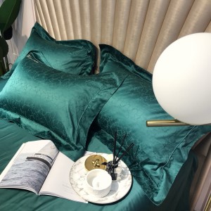 High End Custom Green 100S Egyptian Long Staple Cotton Embroidery Bedding Set