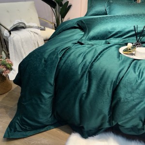 High End Custom Green 100S Egyptian Long Staple Cotton Embroidery Bedding Set