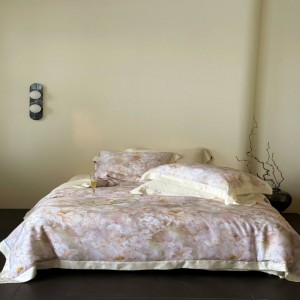 2025 new arrival lyocell summer quilt high end pink floral digital printing duvet quilts soft bed sheets bedding set