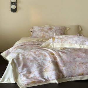 2025 new arrival lyocell summer quilt high end pink floral digital printing duvet quilts soft bed sheets bedding set