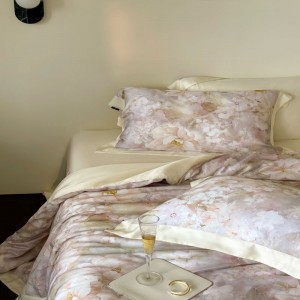 2025 new arrival lyocell summer quilt high end pink floral digital printing duvet quilts soft bed sheets bedding set