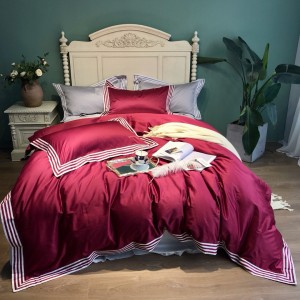 600TC Egyptian Cotton Bed Sheets Red Duvet Cover Long Staple Cotton Bedding Set