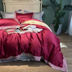 600TC Egyptian Cotton Bed Sheets Red Duvet Cover Long Staple Cotton Bedding Set
