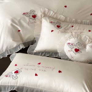 500tc Australian cotton embroidery duvet cover lace edge quilt cover white bed sheets light luxury bedding set