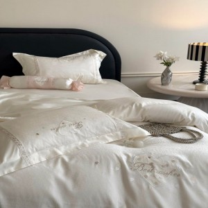 2025 lyocell cotton floral embroidery quilt cover pillowcases white bed sheets sabanas super soft bedding set