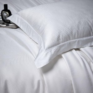 Simple style jacquard home textile cotton bed linen white duvet quilt comforter cover bedding set wholesaler