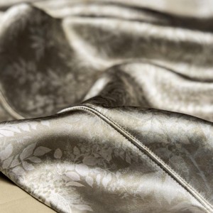 Wholesale high-end pillowcases gold jacquard comforter set soft bed linen fitted sheets 2m/2.2m silk model bedding set for adults