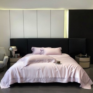 Purple lyocell hollow quilt cover bed sheets queen king custom bedding set