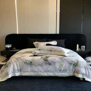 100s Australian cotton green digital printing quilt cover bed sheets bedding set