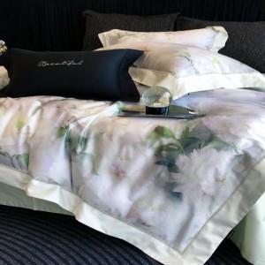100s Australian cotton green digital printing quilt cover bed sheets bedding set