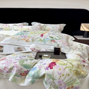 High End Custom Floral Digital Printing Duvet Quilt Cover Lyocell Bed Sheets Bedding Set