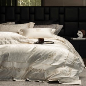 100s Australian cotton floral embroidery quilt cover white bed sheets sabanas custom bedding set