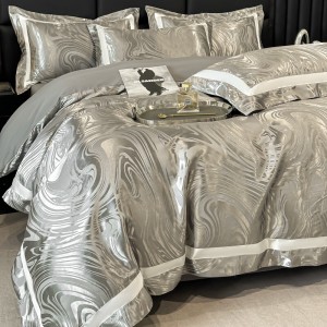 Modern style fancy cotton jacquard pillow cases high-quality sliver bedding set manufacturer