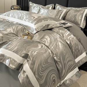 Modern style fancy cotton jacquard pillow cases high-quality sliver bedding set manufacturer