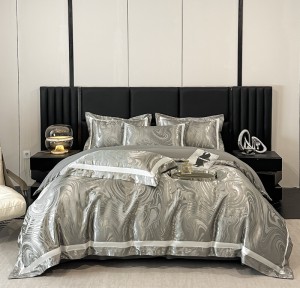 Modern style fancy cotton jacquard pillow cases high-quality sliver bedding set manufacturer